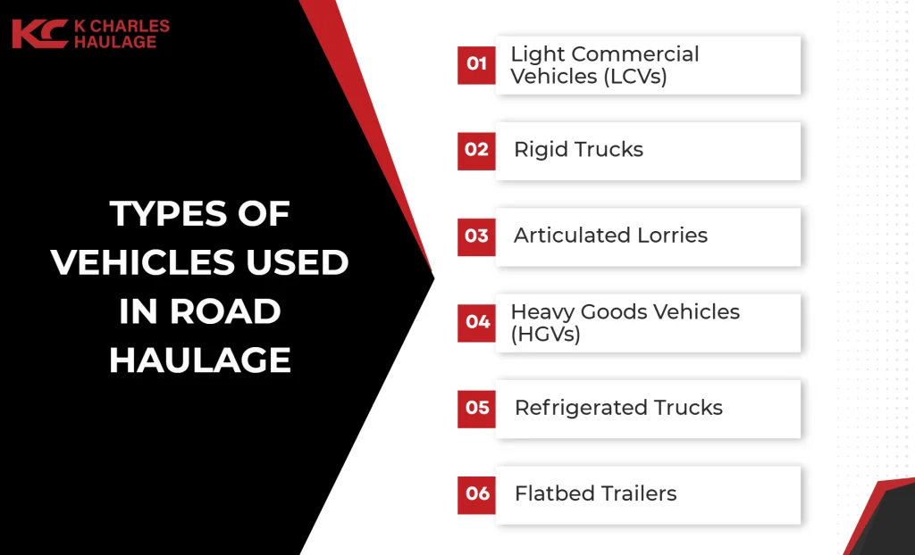 what vehicles are used in road haulage