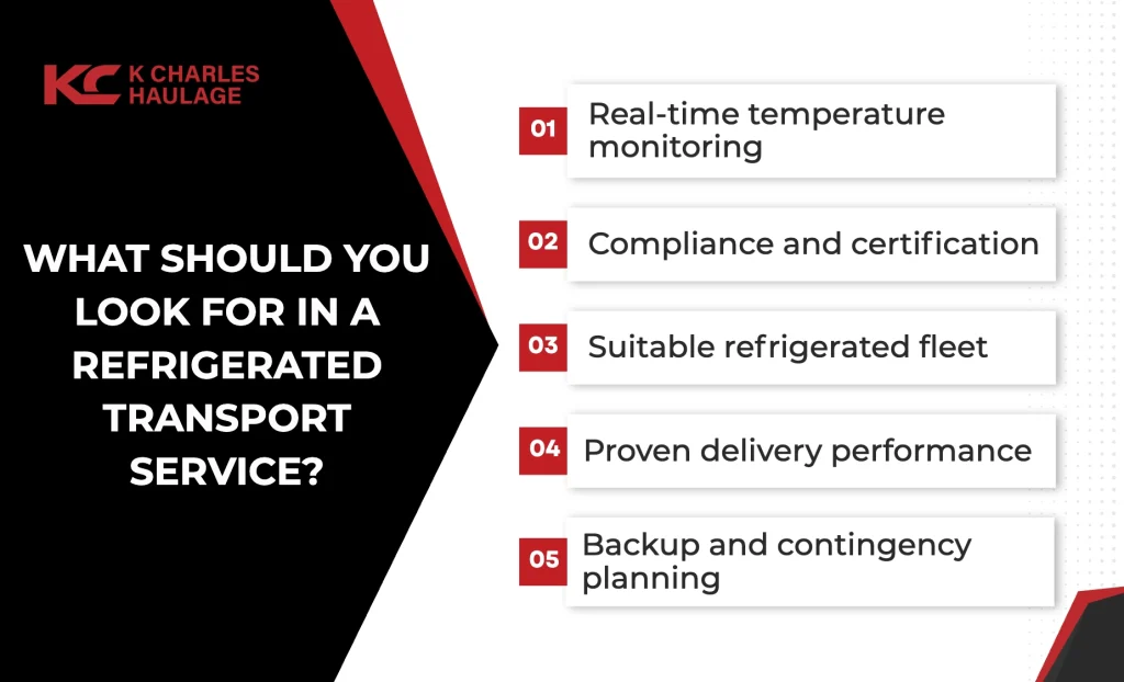 what should you look for in a refrigerated transport service